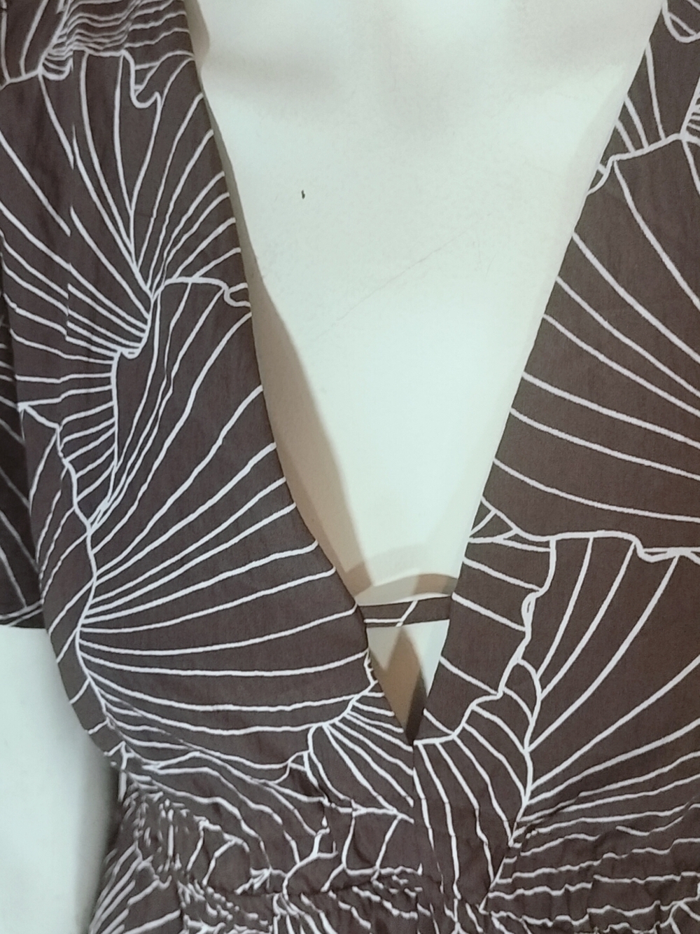 a new day Brown & White Floral V-Neck Tie-Waist Mini Dress - Picture 2 of 5